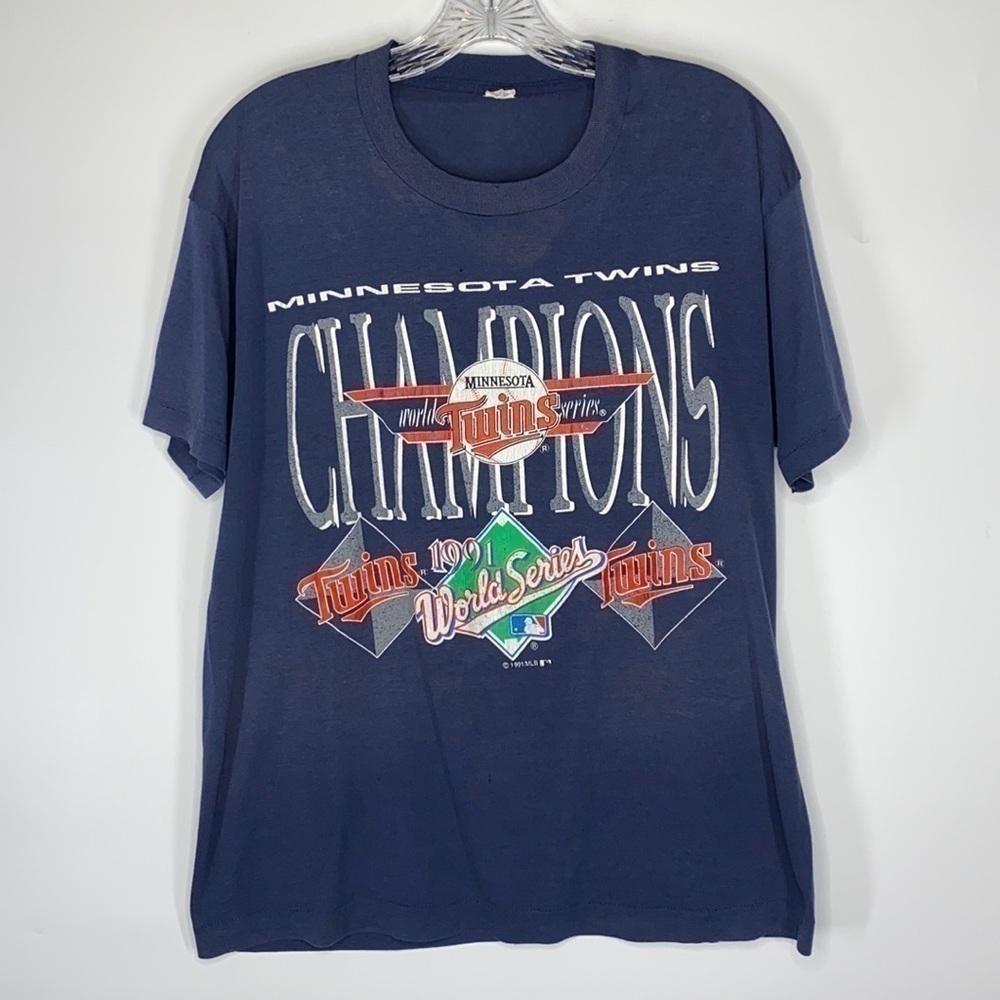 Vintage Minnesota Twins 1991 World Series Champions Tshirt Size Large